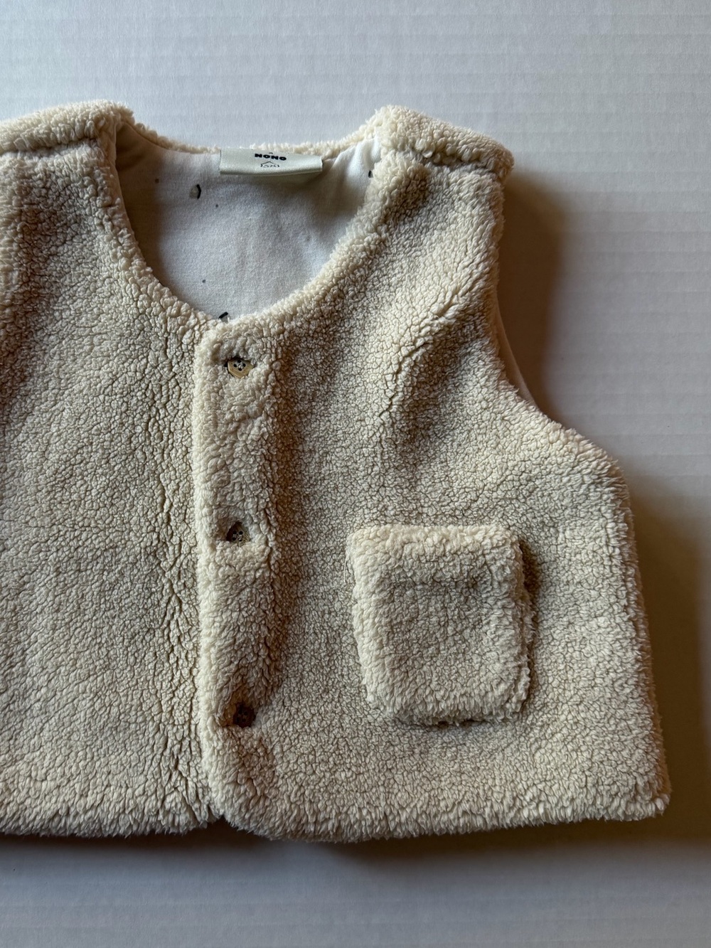 Petite Maison x NONO Cream Sherpa Teddy Vest 9M